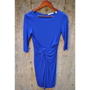 HUGO BOSS Blue Draped Waist 3/4 Sleeve Sheath Dress – Size Small